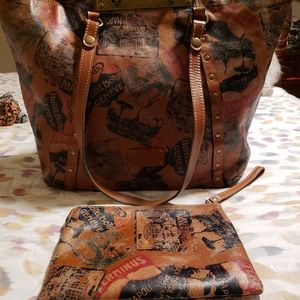 Patricia Nash large tote + matching wristlet